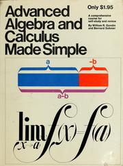 Cover of: Advanced algebra and calculus made simple