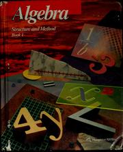 Cover of: Algebra: structure and method, book 1