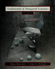Cover of: Fundamentals of managerial economics by Mark Hirschey