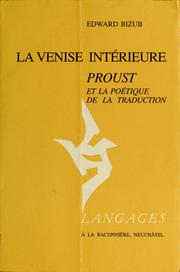 Cover of: La Venise intérieure: Proust et la poétique de la traduction