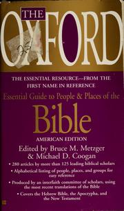 Cover of: The Oxford essential guide to people & places of the Bible