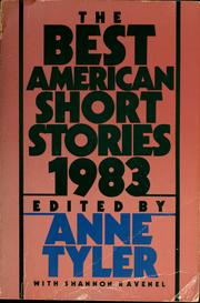 Cover of: The Best American Short Stories 1983