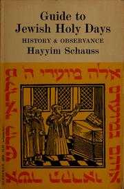 Cover of: Guide to Jewish holy days: history and observance.
