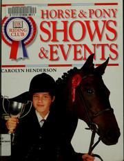 Cover of: Horse & pony shows & events