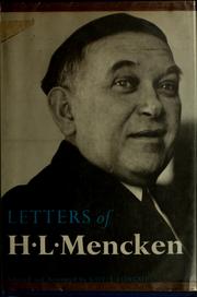 Cover of: Letters of H.L. Mencken by H. L. Mencken