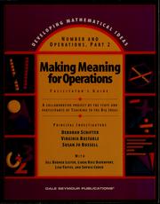 Cover of: Making meaning for operations