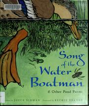 Cover of: Song of the water boatman: & other pond poems
