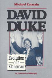 Cover of: David Duke, evolution of a Klansman