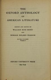 Cover of: The Oxford anthology of American literature: in two volumes