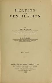 Cover of: Heating and ventilation