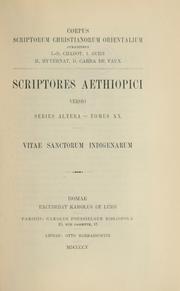 Cover of: ... Vitae sanctorum indigenarum