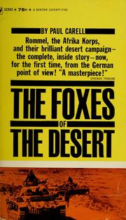 Cover of: The foxes of the desert by Paul Carell