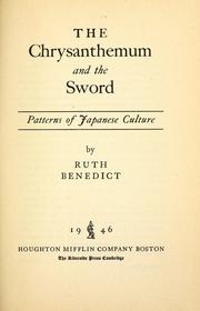 Cover of: The chrysanthemum and the sword by Ruth Benedict