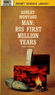 Cover of: Man, his first million years