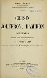 Cover of: Cousin Jouffroy, Damiron