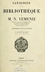 Cover of: Catalogue de la bibliothèque de n. Yemeniz