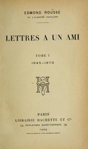 Cover of: Lettres à un ami