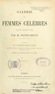 Cover of: Galerie de femmes célèbres: tirée des Causeries du lundi
