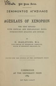 Cover of: [Xenophōntos Agēsilaos]: Agesilaus of Xenophon