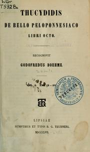 Cover of: De bello Peloponnesiaco.  Libri octo by Thucydides