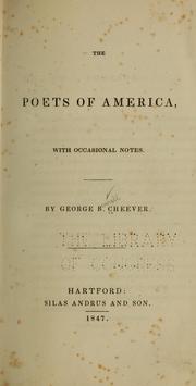 Cover of: The poets of America: with occasional notes