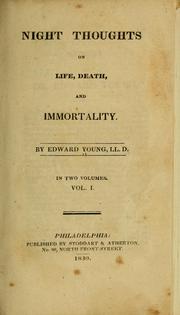 Cover of: Night thoughts on life, death, and immortality