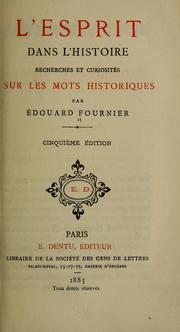 Cover of: L'esprit dans l'histoire: recherches et curiosités sur les mots historiques