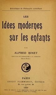 Cover of: Les idées modernes sur les enfants by Alfred Binet