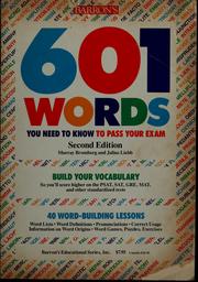 Barron's 601 words you need to know to pass your exam by Murray Bromberg