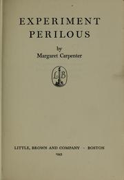 Cover of: Experiment perilous