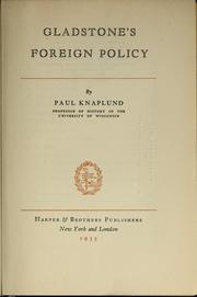 Cover of: Gladstone's foreign policy