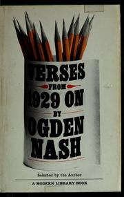 Cover of: Verses from 1929 on. by Ogden Nash