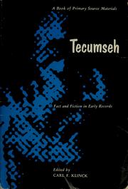 Cover of: Tecumseh by Carl Frederick Klinck