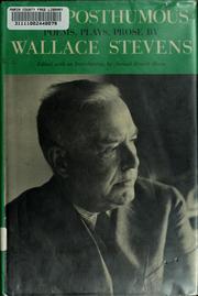 Cover of: Opus posthumous by Wallace Stevens