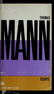 Cover of: Essays by Thomas Mann
