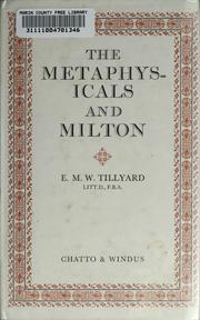 Cover of: The metaphysicals and Milton by E. M. W. Tillyard