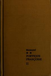 Cover of: Poetique françoise