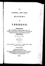 The natural and civil history of Vermont by Samuel Williams