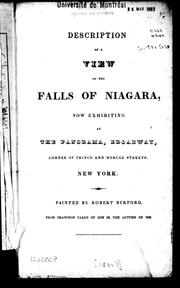 Cover of: Description of a view of the falls of Niagara: now exhibiting at the Panorama, Broadway, corner of Prince and Mercer Streets, New York