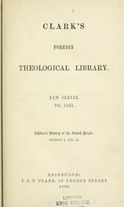 Cover of: A history of the Jewish people in the time of Jesus Christ