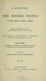 Cover of: A history of the Jewish people in the time of Jesus Christ