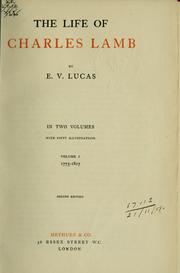 Cover of: The life of Charles Lamb: In Two Volumes: V1