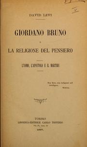 Cover of: Giordano Bruno by David Levi