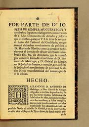 Cover of: Por parte de Dn. Joseph de Semper Muguertegui y Santibañes