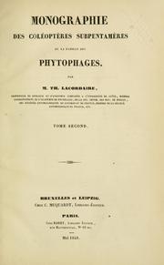 Cover of: Monographie des coléoptères subpentamères de la famille des phytophages