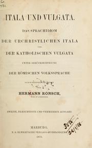 Cover of: Itala und Vulgata by Hermann Rönsch