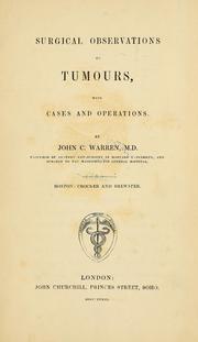 Cover of: Surgical observations on tumours: with cases and operations