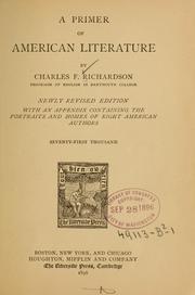 Cover of: A primer of American literature