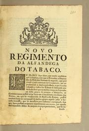 Cover of: Novo regimento da alfandega do tabaco by Portugal