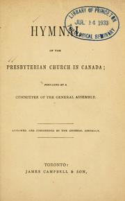 Cover of: Hymnal of the Presbyterian Church in Canada